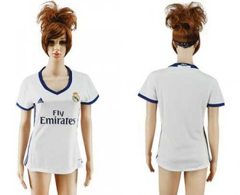 Women's Real Madrid Blank Home Soccer Club Jersey