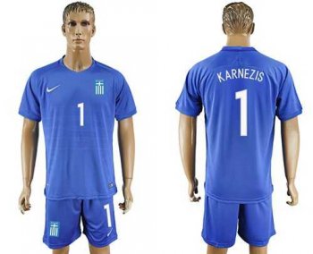 Greece #1 Karnezis Away Soccer Country Jersey