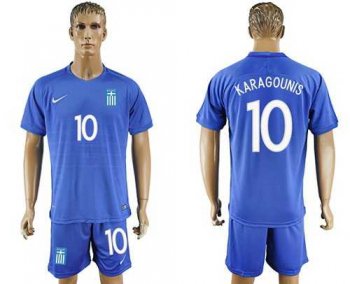 Greece #10 Karagounis Away Soccer Country Jersey