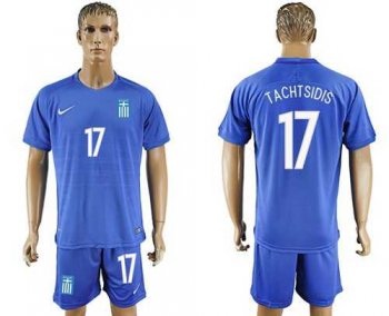 Greece #17 Tachtsidis Away Soccer Country Jersey