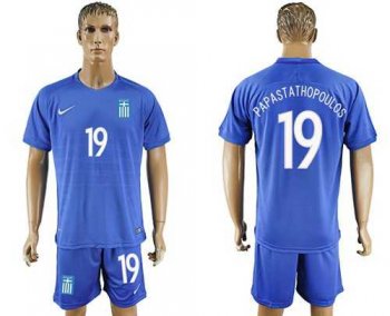 Greece #19 Papastathopoulos Away Soccer Country Jersey