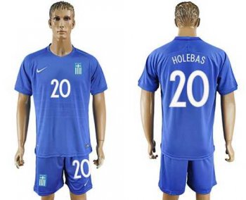 Greece #20 Holebas Away Soccer Country Jersey