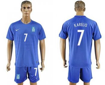 Greece #7 Karelis Away Soccer Country Jersey