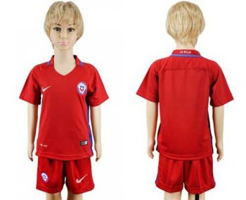 Chile Blank Home Kid Soccer Country Jersey