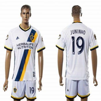 Los Angeles Galaxy #19 JUNINHO White Home Soccer Club Jersey