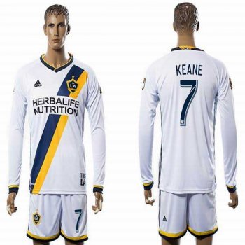 Los Angeles Galaxy #7 KEANE White Home Long Sleeves Soccer Club Jersey