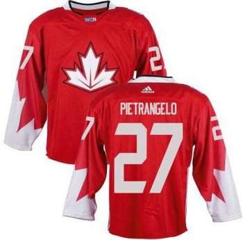 Team CA. #27 Alex Pietrangelo Red 2016 World Cup Stitched NHL Jersey