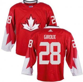 Team CA. #28 Claude Giroux Red 2016 World Cup Stitched NHL Jersey