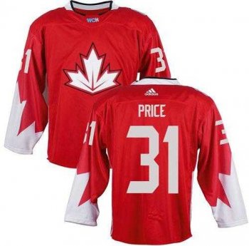 Team CA. #31 Carey Price Red 2016 World Cup Stitched NHL Jersey