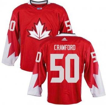 Team CA. #50 Corey Crawford Red 2016 World Cup Stitched NHL Jersey