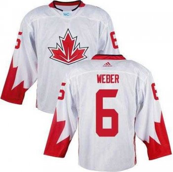 Team CA. #6 Shea Weber White 2016 World Cup Stitched NHL Jersey