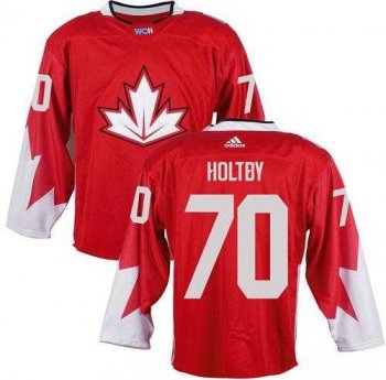 Team CA. #70 Braden Holtby Red 2016 World Cup Stitched NHL Jersey