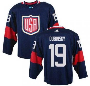 Team USA #19 Brandon Dubinsky Navy Blue 2016 World Cup Stitched NHL Jersey