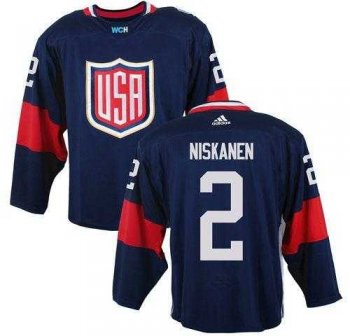 Team USA #2 Matt Niskanen Navy Blue 2016 World Cup Stitched NHL Jersey