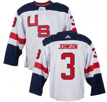 Team USA #3 Jack Johnson White 2016 World Cup Stitched NHL Jersey