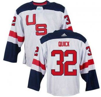 Team USA #32 Jonathan Quick White 2016 World Cup Stitched NHL Jersey