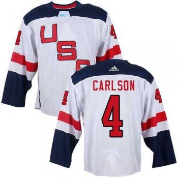 Team USA #4 John Carlson White 2016 World Cup Stitched NHL Jersey