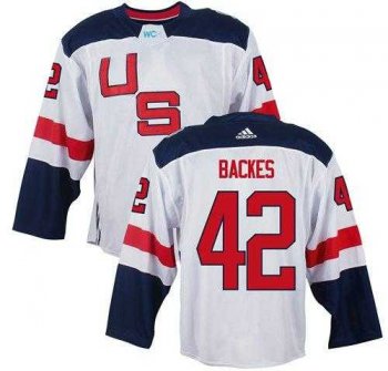 Team USA #42 David Backes White 2016 World Cup Stitched NHL Jersey