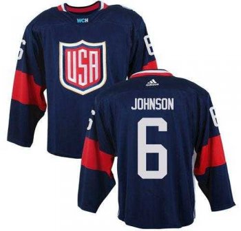 Team USA #6 Erik Johnson Navy Blue 2016 World Cup Stitched NHL Jersey