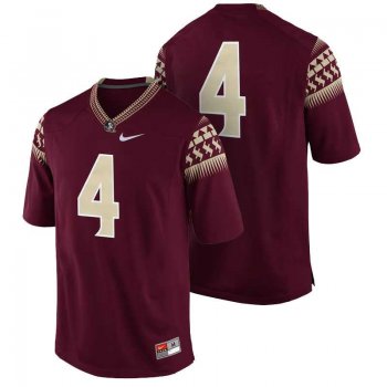 Florida State Seminoles #4 Garnet Game Football Team Color Jersey