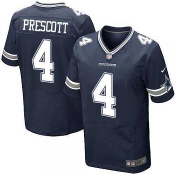 Nike Dallas Cowboys #4 Dak Prescott Navy Blue Team Color Men's Stitched NFL Elite Jersey