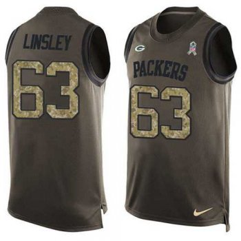 Nike Green Bay Packers #63 Corey Linsley Green Men's Stitched NFL Limited Salute To Service Tank Top Jersey