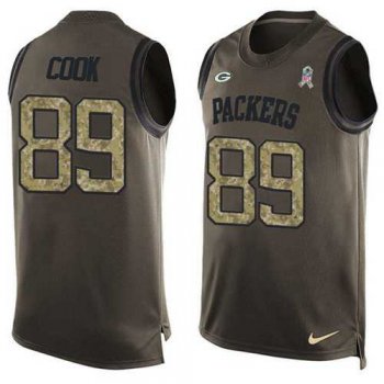 Nike Green Bay Packers #89 Jared Cook Green Men's Stitched NFL Limited Salute To Service Tank Top Jersey