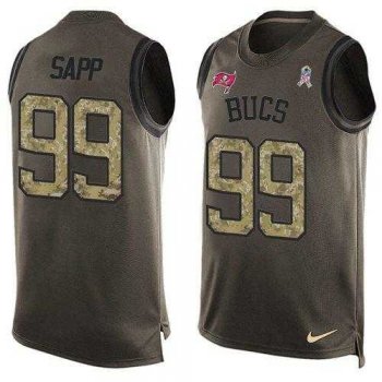 Nike Tampa Bay Buccaneers #99 Warren Sapp Green Men's Stitched NFL Limited Salute To Service Tank Top Jersey