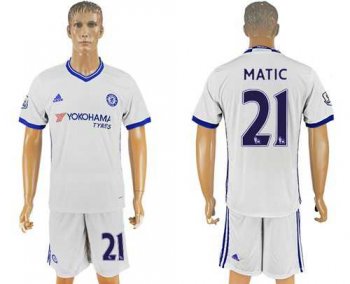 Chelsea #21 Matic White Soccer Club Jersey