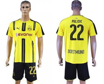 Dortmund #22 Pulisic Home Soccer Club Jersey