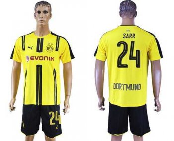 Dortmund #24 Sarr Home Soccer Club Jersey