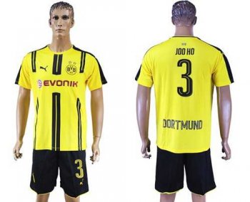 Dortmund #3 Joo Ho Home Soccer Club Jersey