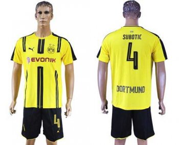 Dortmund #4 Subotic Home Soccer Club Jersey