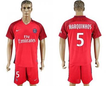 Paris Saint-Germain #5 Marquinhos Red Soccer Club Jersey