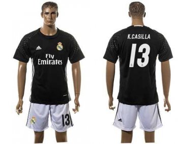 Real Madrid #13 K.Casilla Black Goalkeeper Soccer Club Jersey