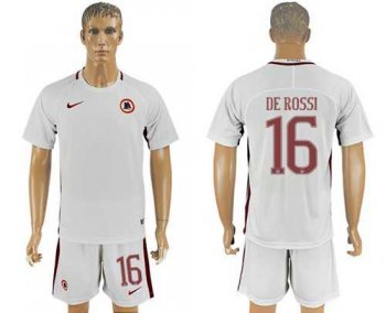 Roma #16 De Rossi Away Soccer Club Jersey