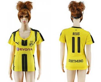 Women's Dortmund #11 Reus Home Soccer Club Jersey