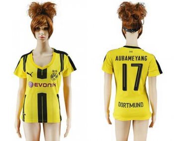 Women's Dortmund #17 Aubameyang Home Soccer Club Jersey