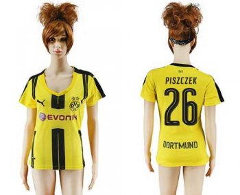 Women's Dortmund #26 Piszczek Home Soccer Club Jersey