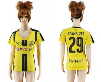 Women's Dortmund #29 Schmelzer Home Soccer Club Jersey