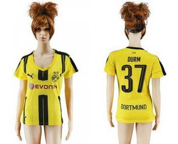 Women's Dortmund #37 Durm Home Soccer Club Jersey