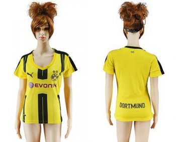 Women's Dortmund Blank Home Soccer Club Jersey