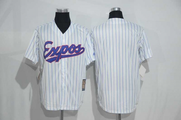 Mitchell And Ness Montreal Expos Blank White Strip Throwback Stitched Baseball Jersey