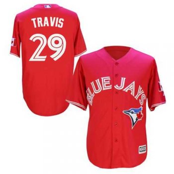 Toronto Blue Jays #29 Devon Travis Red New Cool Base Canada Day Stitched Baseball Jersey