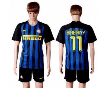 Inter Milan #11 Biabiany Home Soccer Club Jersey