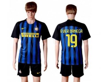 Inter Milan #19 Ever Banega Home Soccer Club Jersey