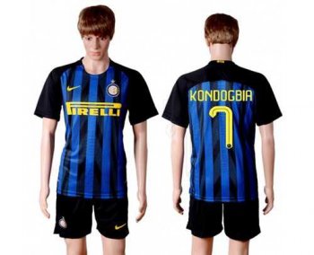 Inter Milan #7 Kondogbia Home Soccer Club Jersey