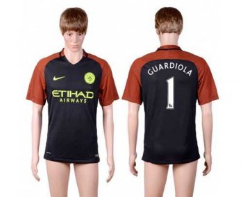 Manchester City #1 Guardiola Away Soccer Club Jersey