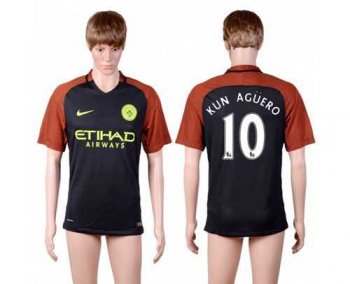 Manchester City #10 Kun Aguero Away Soccer Club Jersey