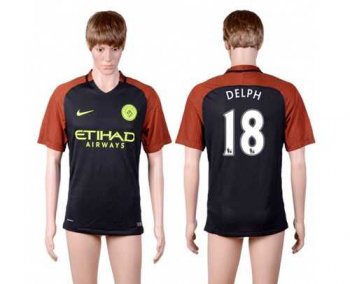 Manchester City #18 Delph Away Soccer Club Jersey